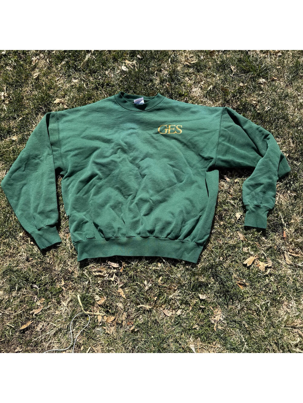 Vintage 90s Hanes Activewear Sweatshirt Men’s XXL Forest Green Crewneck GES